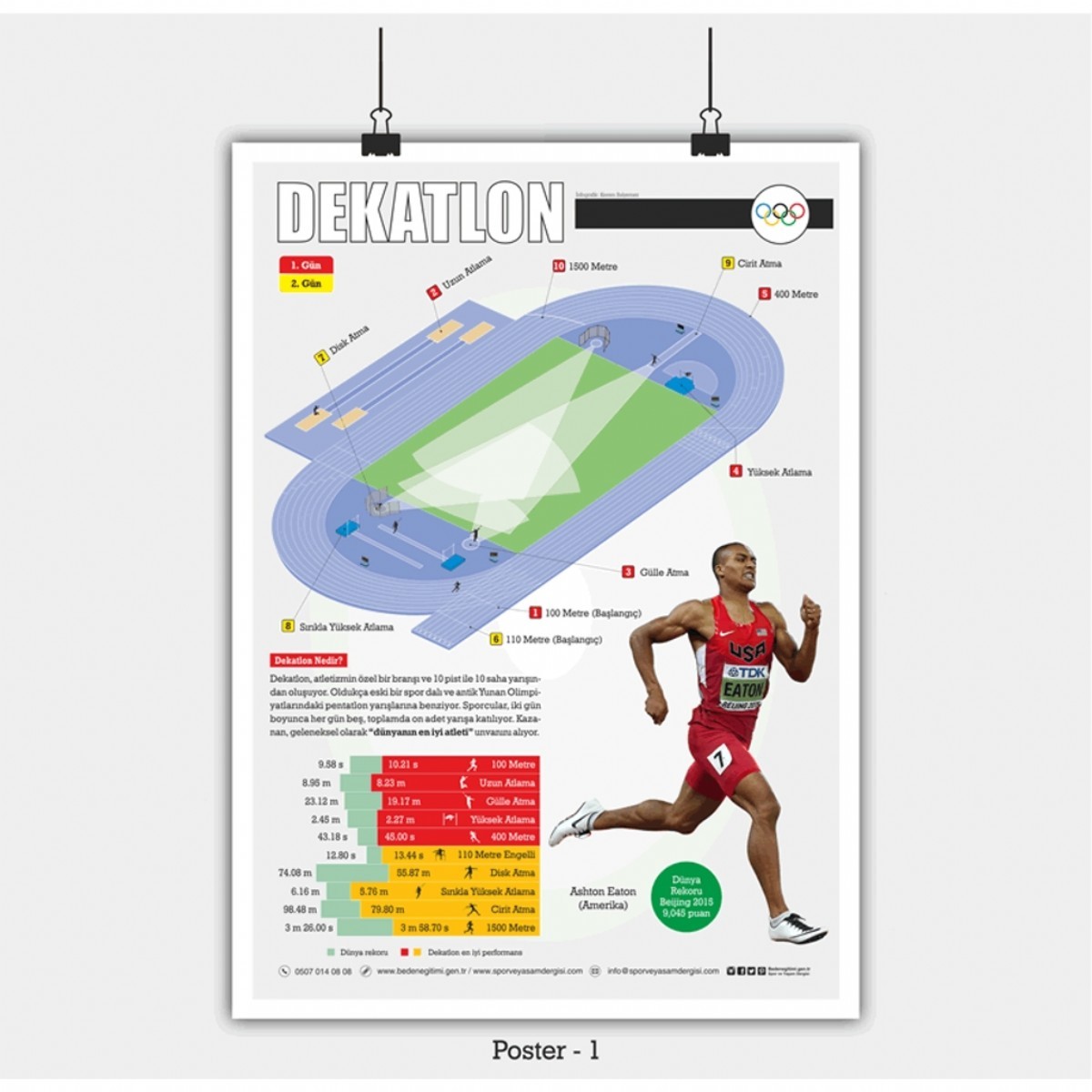 KİTAP-DERGİ-KAĞIT | Spor odası ve spor panosu için 10 adet spor posteri | KB-1012 |  | 